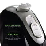 Ovente 5-Speed Ultra Power Hand Mixer with Storage Case, 150W, Black thumbnail 4