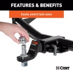 CURT Switch Ball Trailer Ball Set - 1-7/8", 2" & 2-5/16" Balls with 1" x 2-1/4" Shank thumbnail 3