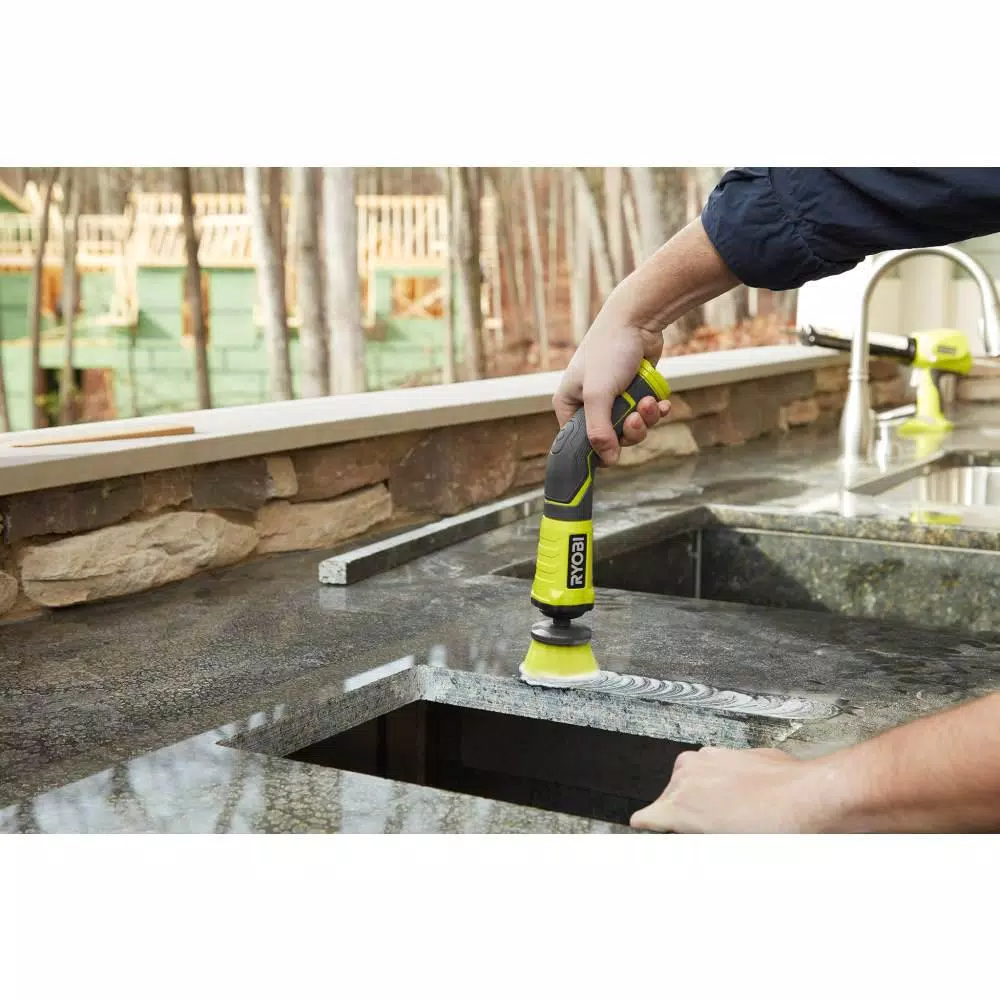 RYOBI 4V Cordless Compact Scrubber with Hex Shank Compatibility