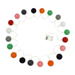 ALEKO 7 ft. 20-Light LED Multi-Color Cotton Ball String Lights, Battery Operated thumbnail 2
