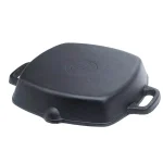 Basic Essentials 10 in. Square Cast Iron Nonstick Grill Pan, Black thumbnail 3
