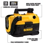 DEWALT 20V MAX Cordless Wet/Dry Vacuum, 2 Gallon, Battery and Charger Not Included thumbnail 3