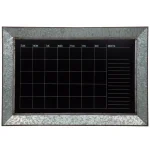 Pinnacle Rustic Galvanized Metal Framed Monthly Chalkboard Calendar Wall Mount Memo Board thumbnail 1