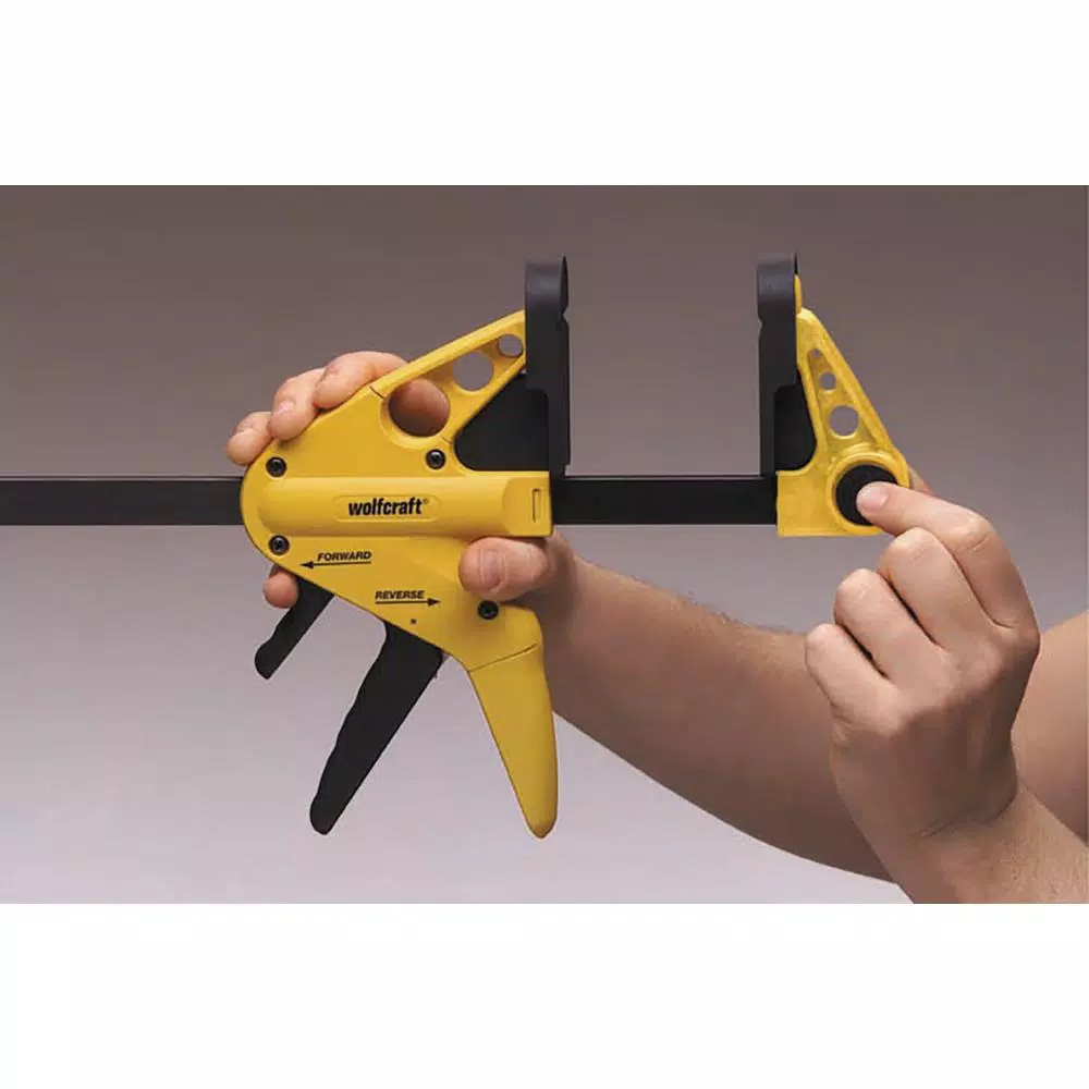 Wolfcraft 2-Pack Professional Quick-Release 1-Hand Bar Clamps and Spreader, 6 in. to 14 in.
