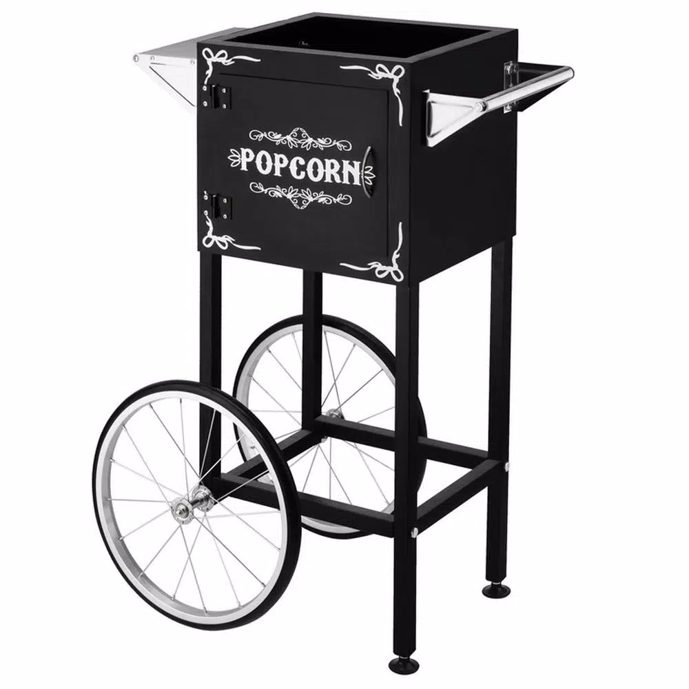 Great Northern Popcorn Replacement Cart with Wheels for 4-6 oz. Machines, Black