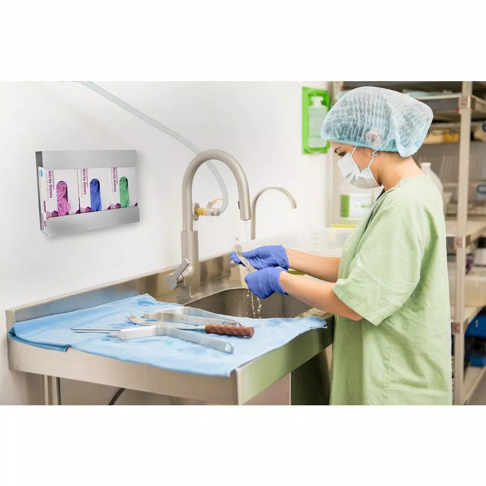 Alpine Industries Triple Capacity Stainless Steel Glove Box Dispenser