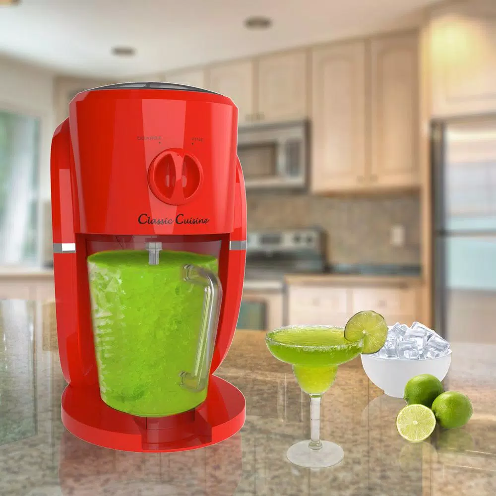 Classic Cuisine 1 Qt. Red Frozen Drink Slushy Maker & Ice Crusher