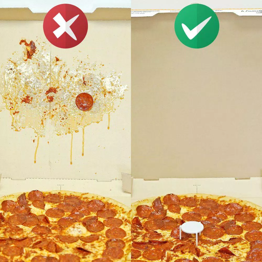 Southern Homewares Pizza Lid Savers, White Plastic Tripods, 1000 Count