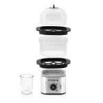 HOLSTEIN HOUSEWARES Holstein 2-Tier Egg Cooker, 8-Egg Capacity, Black Stainless Steel thumbnail 2