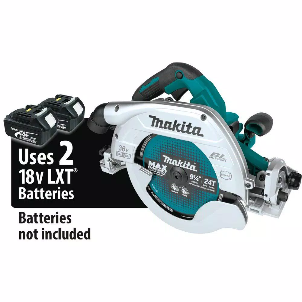 Makita 9-1/4" Brushless 36V X2 LXT Cordless Circular Saw, Guide Rail Compatible (Tool Only)