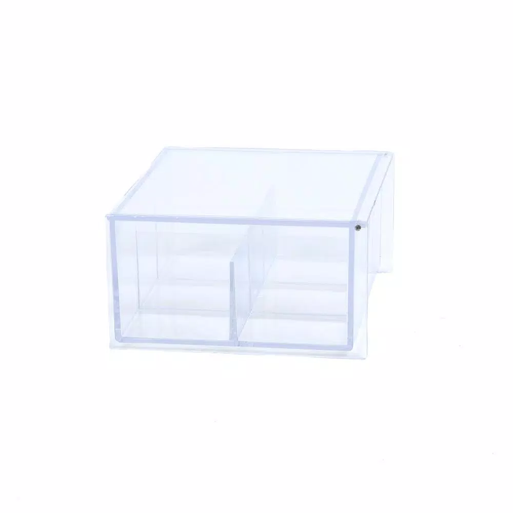 Mind Reader Clear Acrylic 6-Compartment Tea Bag Organizer and Pantry Storage Container with Lid