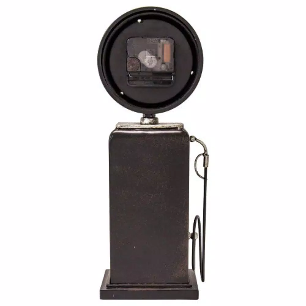 Yosemite Home Decor Old Town Black Gas Pump Table Top Analog Clock