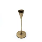 Zentique Geneva Antique Gold Metal Candlestick Holder - Upturned Cone Design thumbnail 3