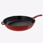 Chasseur 11 in. French Enameled Cast Iron Grill Pan, Red thumbnail 2