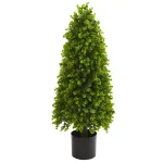 Nearly Natural 3 ft. Artificial Eucalyptus Topiary Tree - Indoor/Outdoor Greenery thumbnail 1