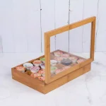 Creative Home Natural Bamboo Single Serve Coffee Pod Holder with Acrylic Cover, Holds 24 Pods thumbnail 4