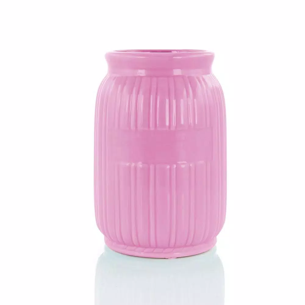 MegaChef 9-Piece Pink Silicone and Wood Kitchen Utensil Set with Ceramic Holder
