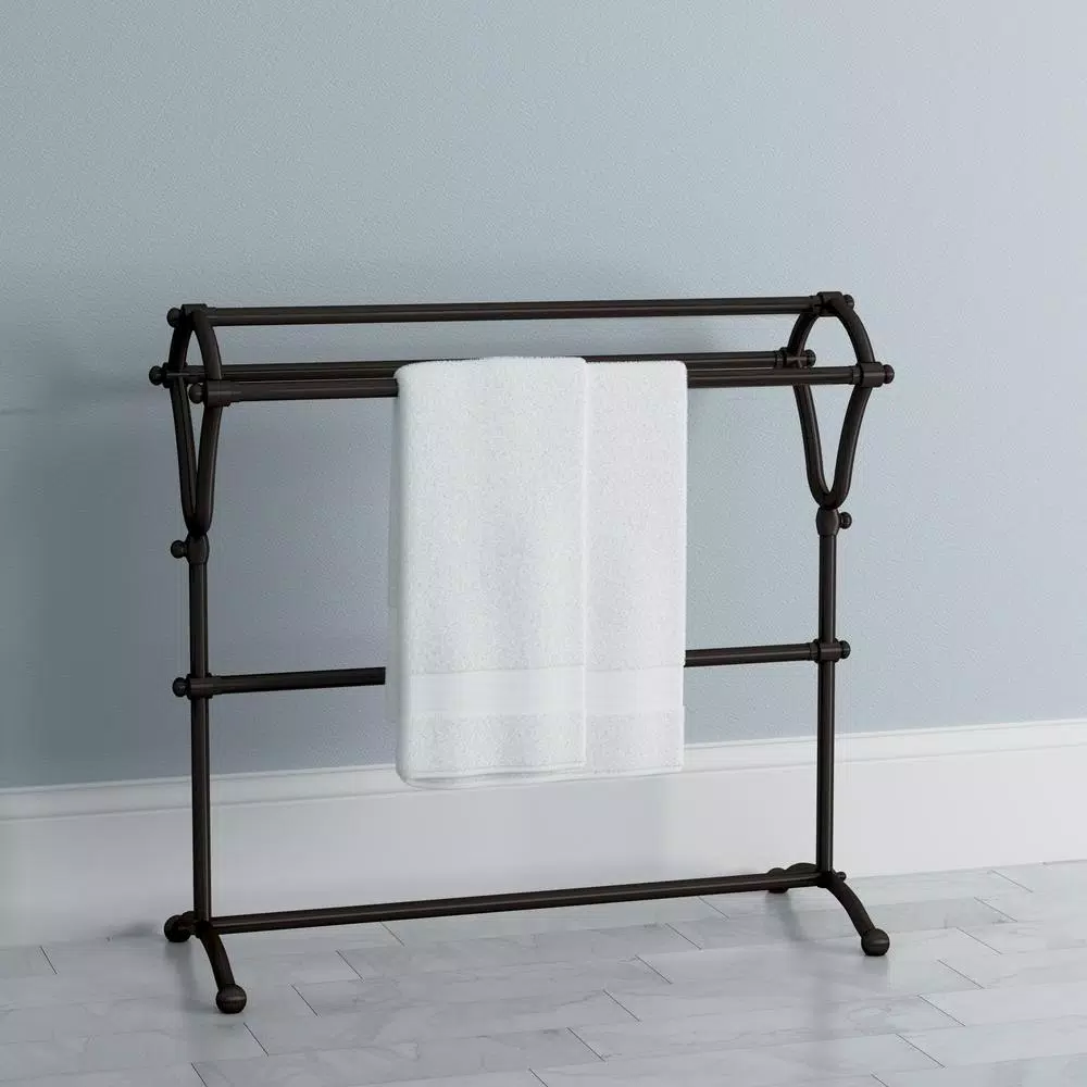 Kingston Brass Oil Rubbed Bronze Pedestal Y-Type Towel Rack, Freestanding Stainless Steel