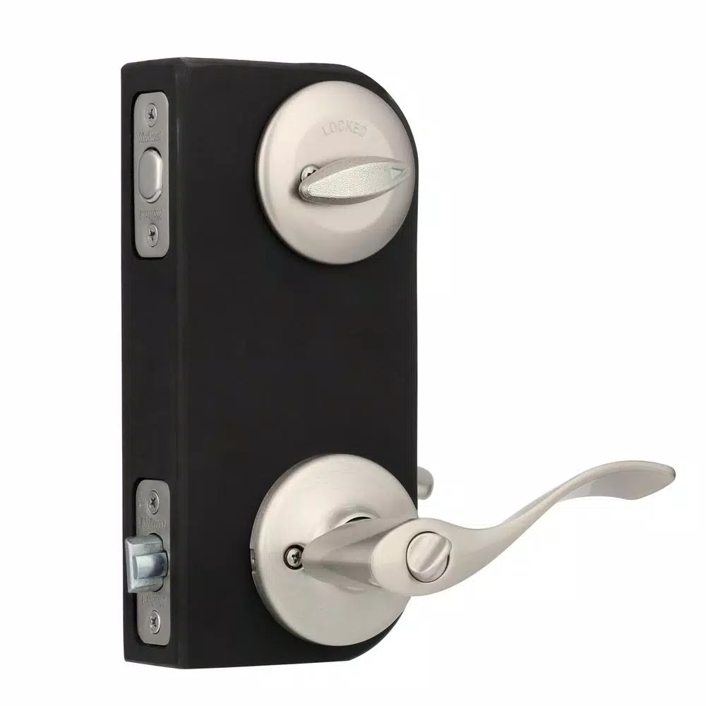 Kwikset Balboa Satin Nickel Exterior Entry Door Lever and Single Cylinder Deadbolt Combo Pack