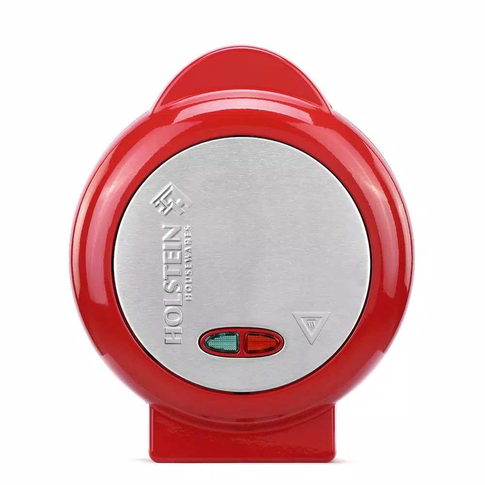 HOLSTEIN HOUSEWARES Holstein 4-Egg Red and Stainless Steel 2-Section Omelette Maker