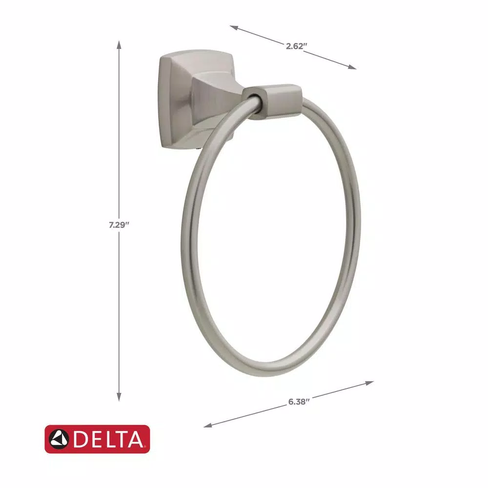 Delta Portwood Brushed Nickel Towel Ring with SpotShield Technology