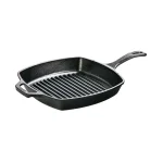 Lodge 10.5 in. Square Cast Iron Grill Pan, Black thumbnail 1