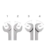 TEKTON 21 mm Angle Head Open End Wrench, 60° Offset, 4140 Chrome Moly Steel thumbnail 3