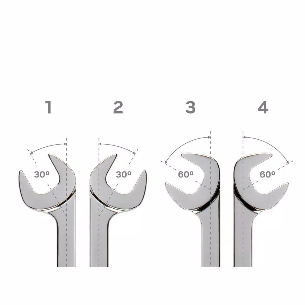 TEKTON 21 mm Angle Head Open End Wrench, 60° Offset, 4140 Chrome Moly Steel
