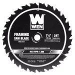 WEN 7.25 in. 24-Tooth Carbide-Tipped Professional Framing Saw Blade for Miter and Circular Saws thumbnail 1