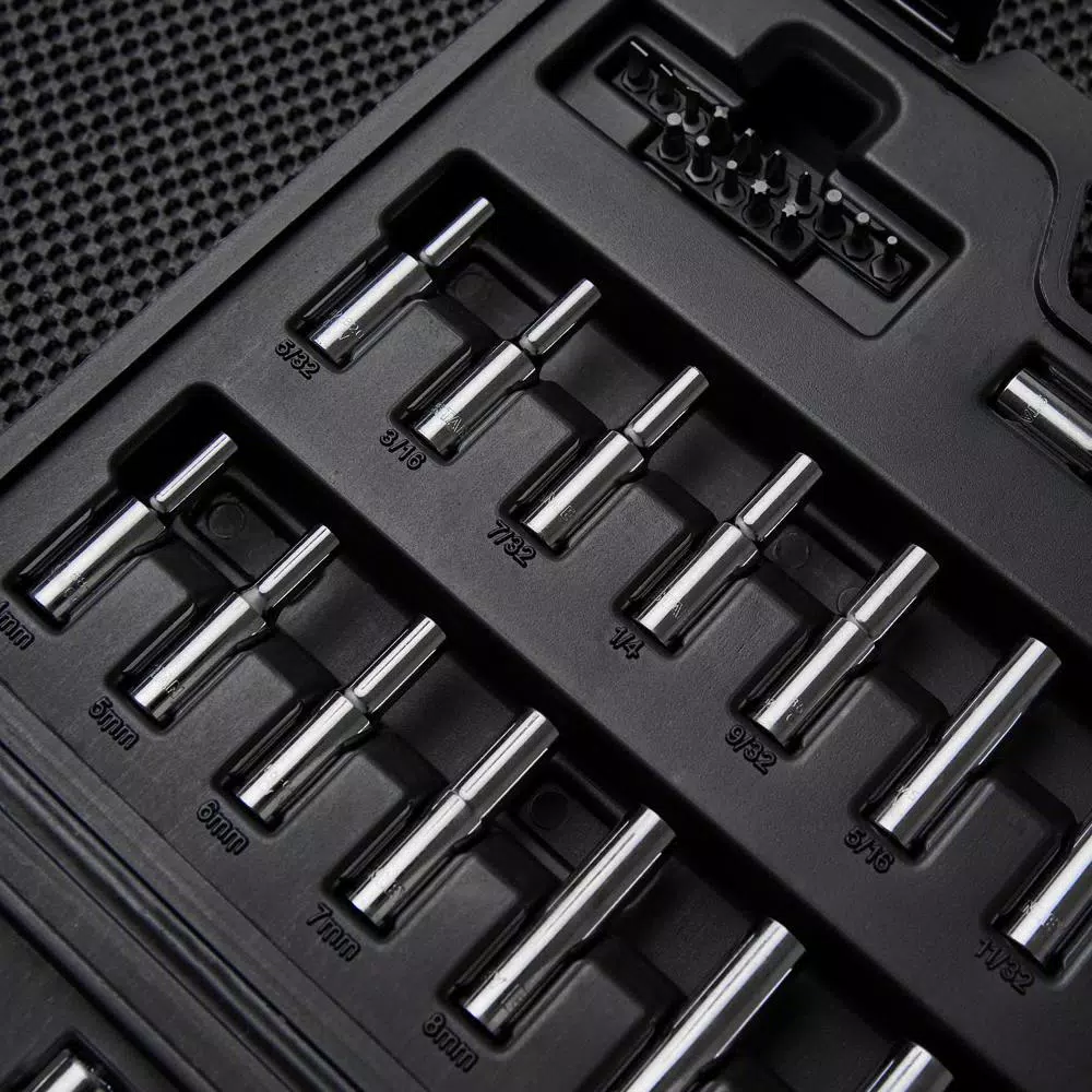 Stanley 85-Piece 1/4 in. and 3/8 in. Socket Set, SAE and Metric
