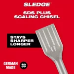 Milwaukee SDS-Plus SLEDGE 1-1/2 in. x 10 in. Scaling Chisel, Carbide Tip thumbnail 4