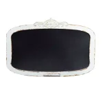 LITTON LANE Shabby Chic 28 in. Wooden Chalkboard Memo Board with Distressed Ivory Frame and Trinket Tray thumbnail 1