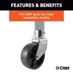 CURT 6" Jack Caster for 2" Diameter Tubes, 1,200 lbs. Capacity thumbnail 5