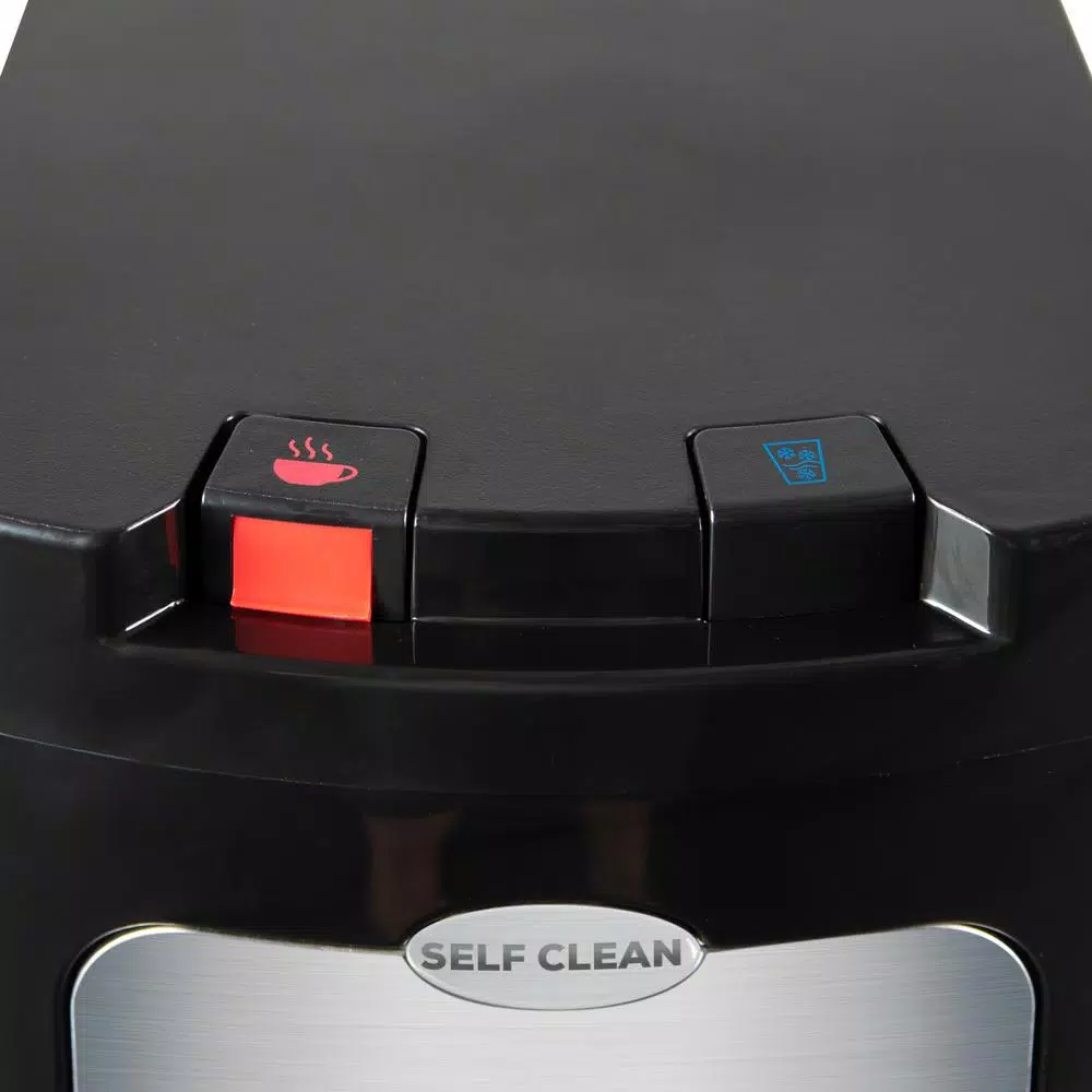 Igloo Bottom Loading Water Dispenser with Ozone Self-Cleaning, Hot & Cold, Black/Stainless Steel