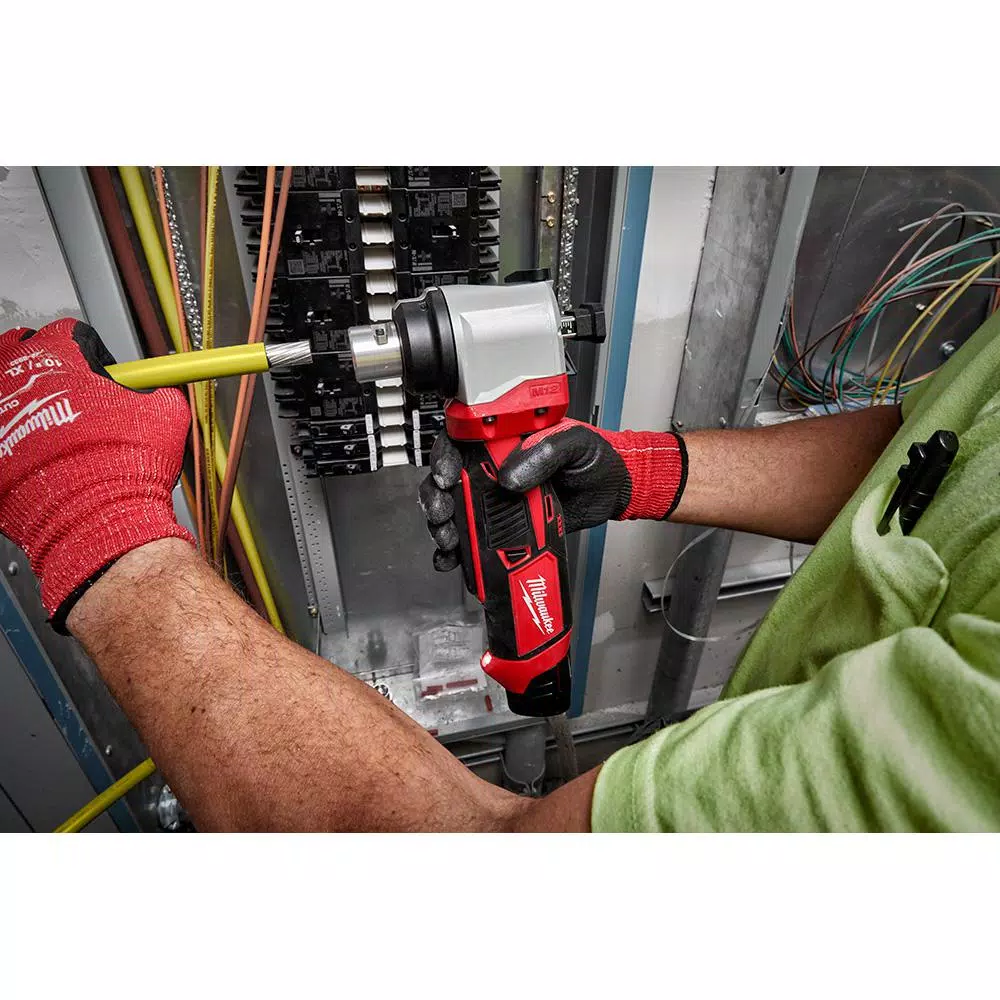 Milwaukee M18 18V Cordless Cable Stripper Kit for Al THHN/XHHW Wire, 11 Bushings, Battery & Charger Included