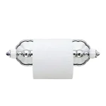 MODONA Flora Toilet Paper Holder, White Porcelain and Polished Chrome Stainless Steel Roller thumbnail 3