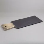Creative Home Natural Black Slate Cheese Serving Board with Copper Trim Handle, 13 x 5 in. thumbnail 2