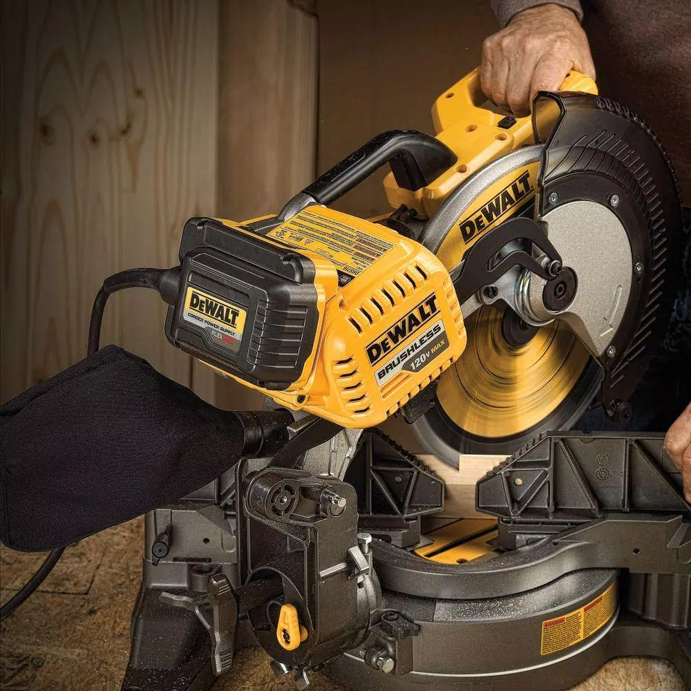 DEWALT FLEXVOLT 12 in. Brushless Compound Miter Saw, Hybrid Corded/Cordless with AC Adapter