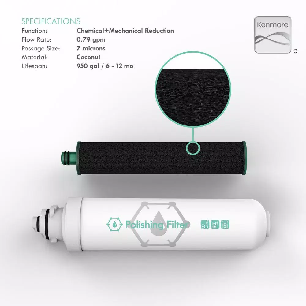 Kenmore KM5K Replacement Water Filter Cartridge, Post Carbon Filter for Water Coolers