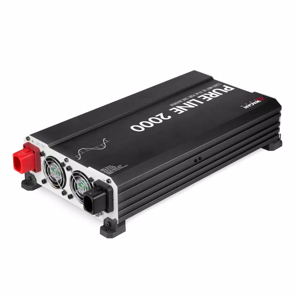 Wagan Tech Pure Line 2000-Watt Pure Sine Wave Inverter, 4000-Watt Peak, 12V DC to 120V AC, ETL Certified