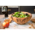 Ironwood Gourmet Large Salinas Acacia Wood Salad Bowl, 12-inch Round Serving Bowl thumbnail 6