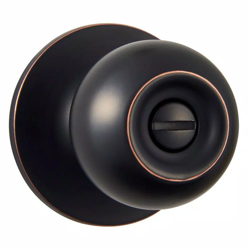 Universal Hardware 2-1/8 in. Aged Bronze ANSI Grade 2 Privacy Bed/Bath Door Knob