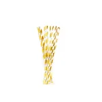 Sugar Plum Party SugarPum Confetti 50-Piece Gold and White Assorted Disposable Paper Straws thumbnail 1