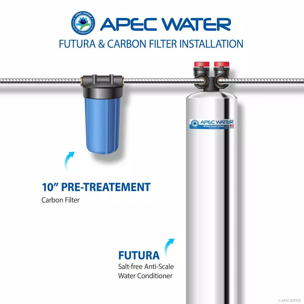 APEC Water Systems FUTURA-10 Salt-Free Whole House Water Conditioner with Pre-Filter, 10 GPM
