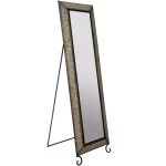 Pinnacle Antique Bronze Embossed Metal Full Length Mirror - Oversized Modern Standing Mirror thumbnail 1