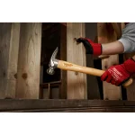 Milwaukee 19 oz. Milled Face Hickory Framing Hammer with Magnetic Nail Set and Hammer Loop thumbnail 5