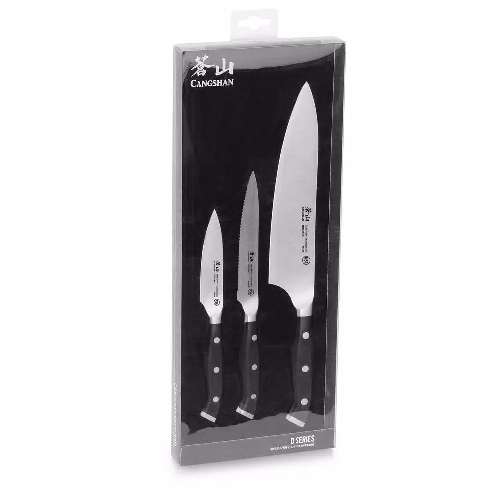 Cangshan D Series 3-Piece Stainless Steel Knife Set - Full Tang Forged Kitchen Knives