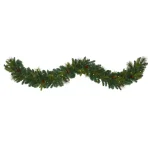 Nearly Natural 6 ft. Pre-lit Mixed Pine and Pinecone Artificial Garland with 35 LED Lights thumbnail 1