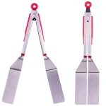 Chefright Quick Scoop Brushed Stainless Steel Spatula Tongs Set of 2 - Red thumbnail 1