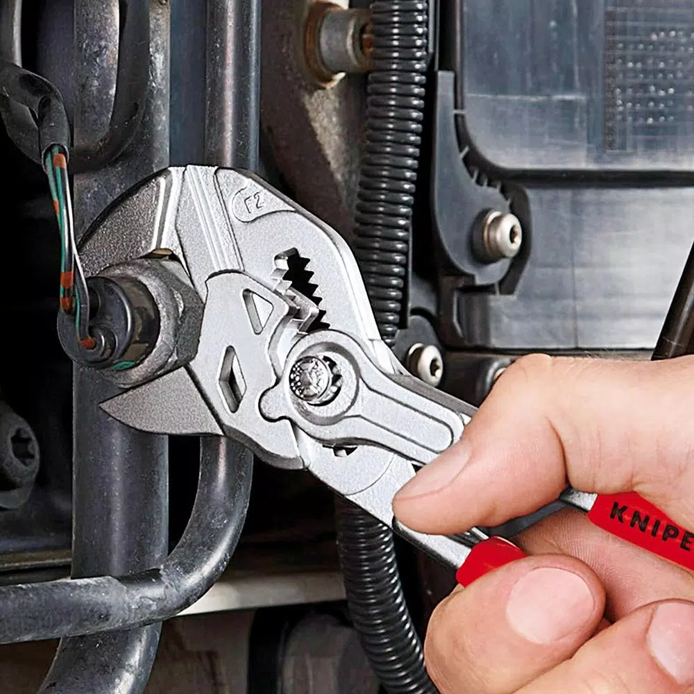 Knipex 7-1/4 in. Heavy Duty Forged Steel Pliers Wrench with Nickel Plating